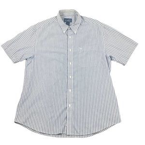 Arnold Palmer Shirt Mens Large Short Sleeve‎ Stripe Button Down Collar Casual